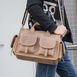 Imported First Layer Cowhide One-shoulder Messenger Bag For Men