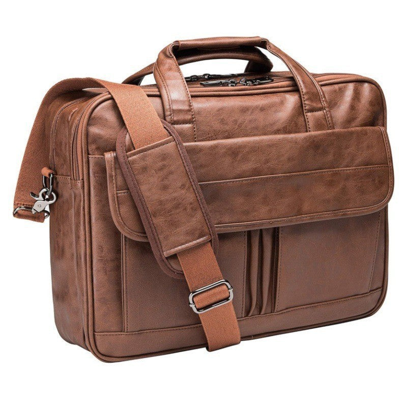 Vintage Full Grain Men's Leather Messenger Bag Notebook Bag